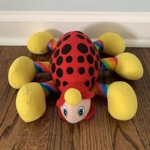 Vintage JOLLY TOYS Ladybug Chime Rattle 6 Legs Stuffed Plush Baby Toy 1995 READ